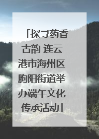 探寻药香古韵 连云港市海州区朐阳街道举办端午文化传承活动