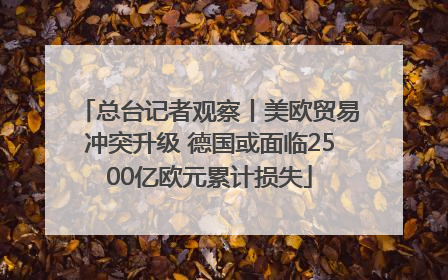 总台记者观察丨美欧贸易冲突升级 德国或面临2500亿欧元累计损失