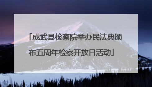 成武县检察院举办民法典颁布五周年检察开放日活动
