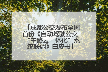 成都公交发布全国首份《自动驾驶公交“车路云一体化”系统联调》白皮书