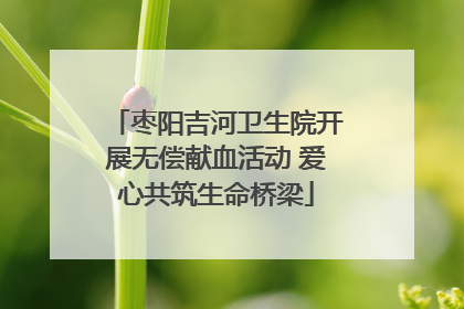 枣阳吉河卫生院开展无偿献血活动 爱心共筑生命桥梁