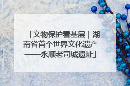 文物保护看基层｜湖南省首个世界文化遗产——永顺老司城遗址