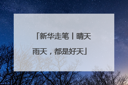 新华走笔丨晴天雨天，都是好天