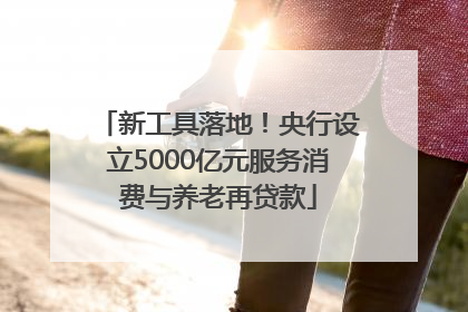 新工具落地！央行设立5000亿元服务消费与养老再贷款