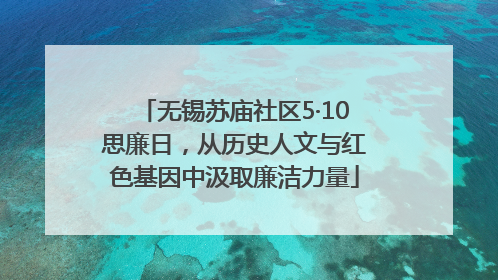 无锡苏庙社区5·10思廉日，从历史人文与红色基因中汲取廉洁力量