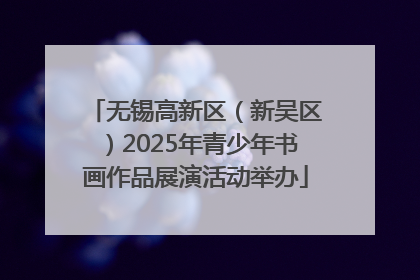 无锡高新区（新吴区）2025年青少年书画作品展演活动举办