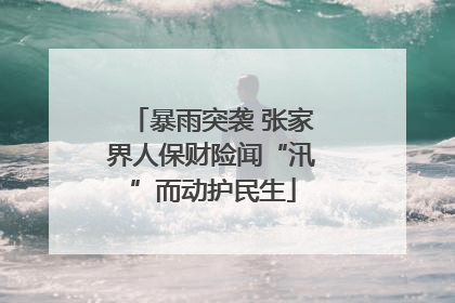 暴雨突袭 张家界人保财险闻“汛”而动护民生