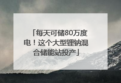 每天可储80万度电！这个大型锂钠混合储能站投产