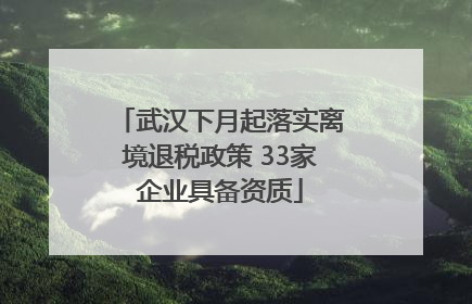 武汉下月起落实离境退税政策 33家企业具备资质