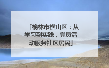 榆林市横山区：从学习到实践，党员活动服务社区居民