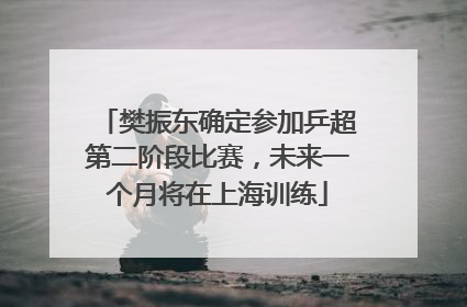 樊振东确定参加乒超第二阶段比赛，未来一个月将在上海训练