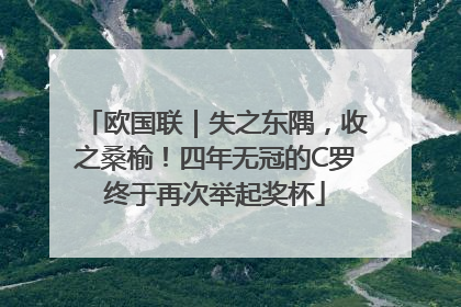 欧国联｜失之东隅，收之桑榆！四年无冠的C罗终于再次举起奖杯