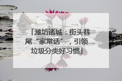 潍坊诸城：街头巷尾“家常话”，引领垃圾分类好习惯