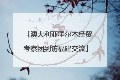 澳大利亚墨尔本经贸考察团到访福建交流