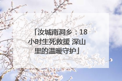 汝城南洞乡：18小时生死救援 深山里的温暖守护