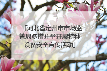 河北省定州市市场监管局多措并举开展特种设备安全宣传活动