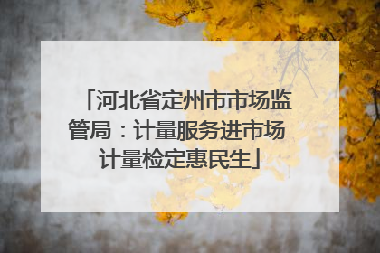 河北省定州市市场监管局：计量服务进市场 计量检定惠民生
