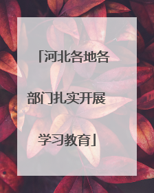 河北各地各部门扎实开展学习教育