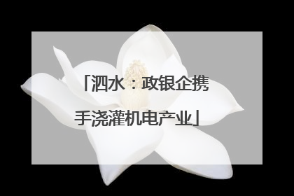 泗水：政银企携手浇灌机电产业