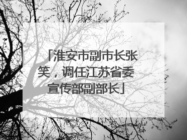 淮安市副市长张笑，调任江苏省委宣传部副部长