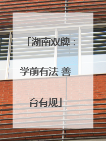 湖南双牌：学前有法 善育有规