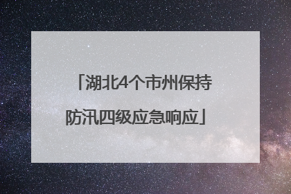 湖北4个市州保持防汛四级应急响应