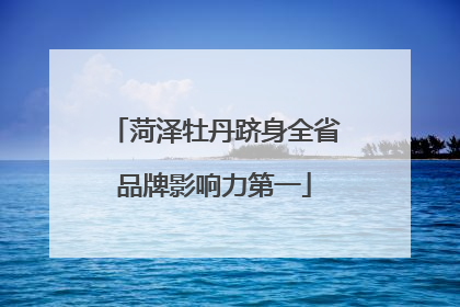 菏泽牡丹跻身全省品牌影响力第一