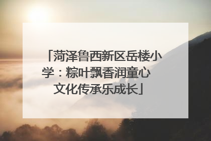 菏泽鲁西新区岳楼小学：粽叶飘香润童心 文化传承乐成长