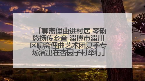 聊斋俚曲进村居 琴韵悠扬传乡音 淄博市淄川区聊斋俚曲艺术团夏季专场演出在杏园子村举行