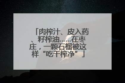 肉榨汁、皮入药、籽榨油……在枣庄，一颗石榴被这样“吃干榨净”