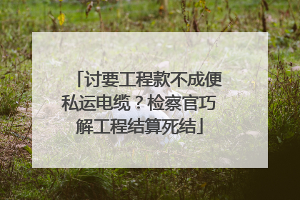 讨要工程款不成便私运电缆？检察官巧解工程结算死结