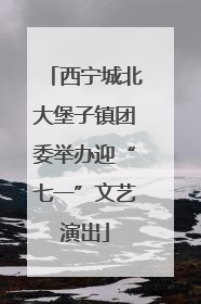 西宁城北大堡子镇团委举办迎“七一”文艺演出
