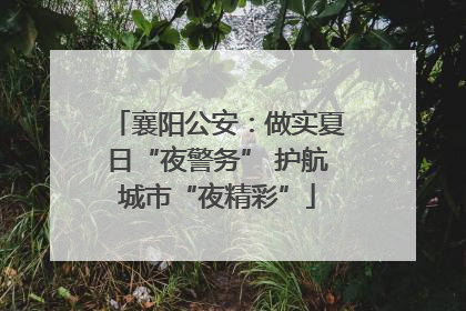 襄阳公安：做实夏日“夜警务” 护航城市“夜精彩”