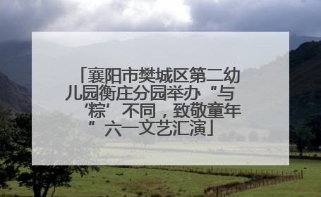 襄阳市樊城区第二幼儿园衡庄分园举办“与‘粽’不同，致敬童年”六一文艺汇演
