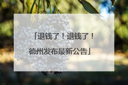 退钱了！退钱了！德州发布最新公告