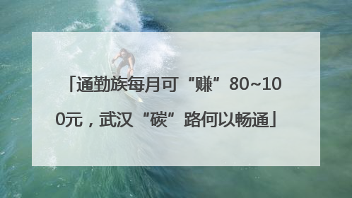 通勤族每月可“赚”80~100元，武汉“碳”路何以畅通