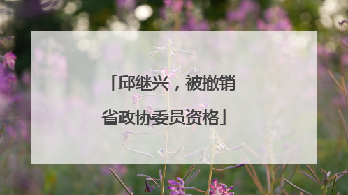 邱继兴，被撤销省政协委员资格