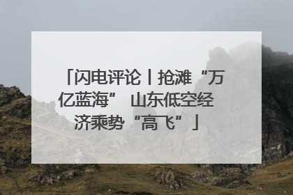闪电评论丨抢滩“万亿蓝海” 山东低空经济乘势“高飞”
