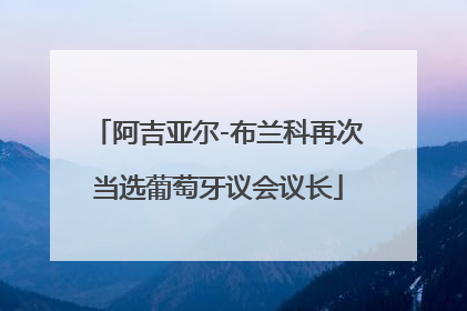 阿吉亚尔-布兰科再次当选葡萄牙议会议长