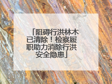 阻碍行洪林木已清除！检察履职助力消除行洪安全隐患