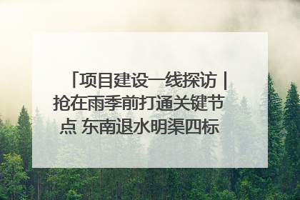 项目建设一线探访｜抢在雨季前打通关键节点 东南退水明渠四标段项目顺利完工