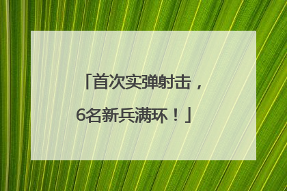 首次实弹射击，6名新兵满环！