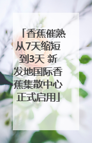 香蕉催熟从7天缩短到3天 新发地国际香蕉集散中心正式启用