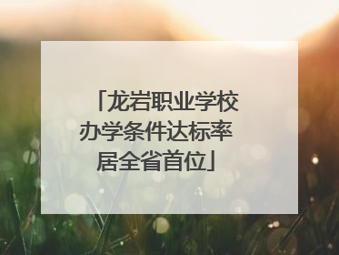 龙岩职业学校办学条件达标率居全省首位