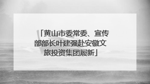 黄山市委常委、宣传部部长叶建强赴安徽文旅投资集团履新