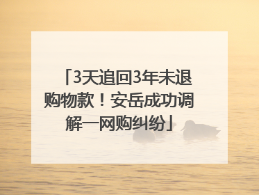 3天追回3年未退购物款！安岳成功调解一网购纠纷