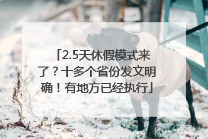 2.5天休假模式来了？十多个省份发文明确！有地方已经执行