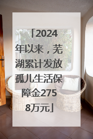 2024年以来，芜湖累计发放孤儿生活保障金2758万元