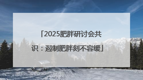 2025肥胖研讨会共识：遏制肥胖刻不容缓