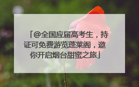 @全国应届高考生，持证可免费游览蓬莱阁，邀你开启烟台甜蜜之旅